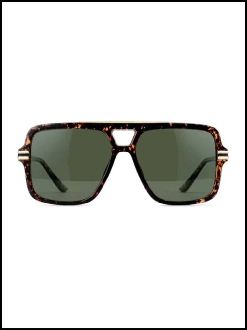 Retro Oversized Polarized Square Sunglasses, UV Protection, Lightweight
